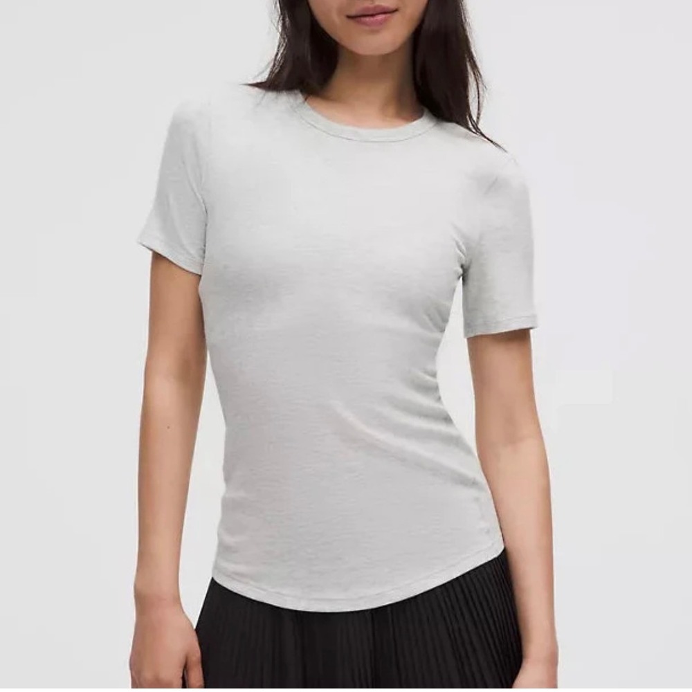 Lululemon Love Crewneck T-Shirt Womens Light Grey Heathered Short Sleeve Top